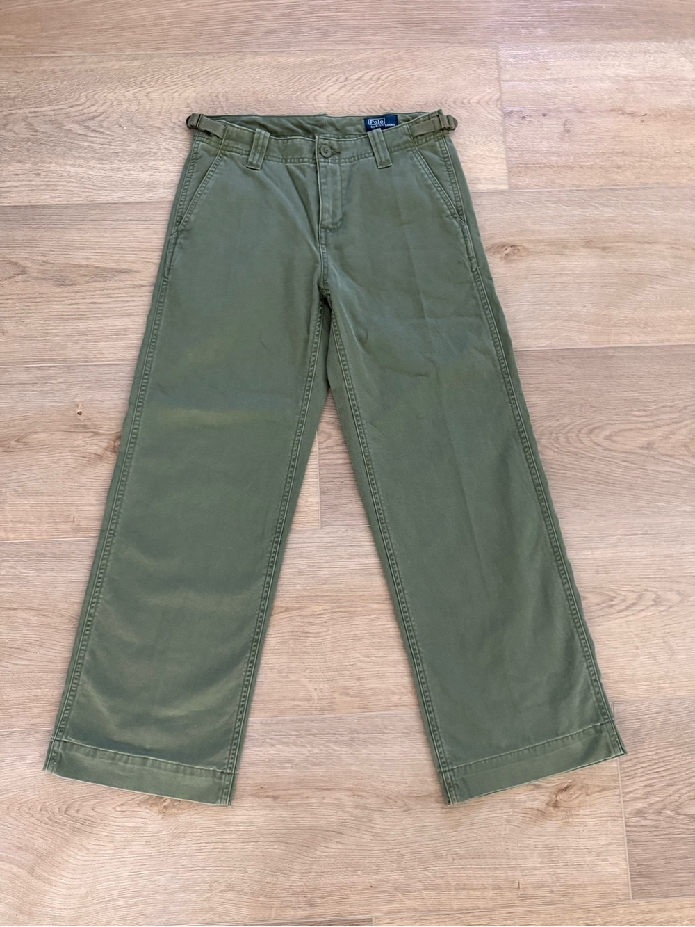 Polo Ralph Lauren Boys Olive Classic Chino Pants Adjustable Waist Size 12